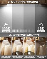 KALAHOL Under Cabinet Lights 4 Pack USB Motion Sensor 4 Modes Cold White view 2