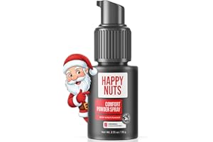 HAPPY NUTS Comfort Powder Spray: Anti Chafing & Mens Deodorant, Aluminum-Free, Sweat and Odor Control for Jock Itch, Groin and Men's Private Parts