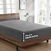 FreshCulture Queen Fitted Sheet Only - Hotel Quality Ultra Soft & Breathable Brushed Microfiber Fitted Sheet with 21 Inch Deep Pockets - Fits Queen Size Bed (Dark Grey)
