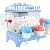 Nostalgia Snow Cone Machine &ndash; Retro Table-Top 8 Oz Snow Cone Maker Makes 20 ICY Treats&ndash; Countertop Slushie Machine Includes 2 Reusable Plastic Cups &amp; Ice Scoop-Vintage Blue