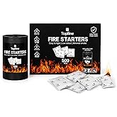 Topline Fire Starters 500-Pack Bulk Supply &mdash; Waterproof Odorless Fire Starter Sachets for Fireplace, Wood Stove, Charcoal BBQ &amp; Campfire | Quick-Light Firestarter Pouches for Cabins &amp; Cottages