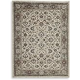 Signature Design by Ashley Beritham Classic Indoor Floral Rectangular 8 x 10 Area Rug, Dark Brown & Beige
