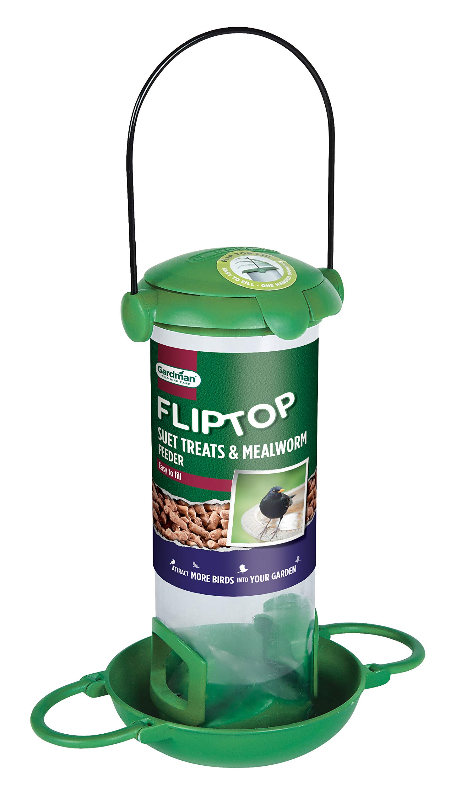 Gardman Flip Top Suet Treat and Mealworm Bird Feeder