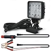 Vcanuplms 48W LED Boat Spotlight with Clamp, Two Way Power Boat Headlights with On-Off Cigarette Lighter & Clip, IP67 Waterpr