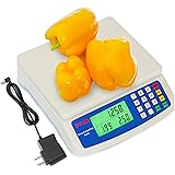 30kg x 1g Electronic Computing Scale, MOCCO LCD Digital Commercial Food Produce Scales 66LB Capacity with AC Adapter for Meat