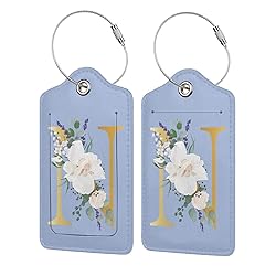 2 PCS Flower Lette N Luggage Tag for Suitcases