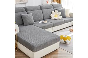 Yoovat Magic Sofa Covers Soothing Home Sofa Cushion Covers Sofa Hero Covers for Couch Magic Couch Covers Stretch Slipcovers for Couches and Sofas (Wheat-Gray,Chaise Cover)