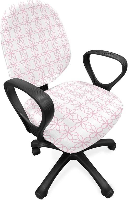 Ambesonne Floral Office Chair Slipcover, Contiguous Orderly