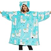 THREE POODLE Wearable Blanket Hoodie for Women, Oversized Sherpa Sweatshirt Blanket for Adults Men, Cozy Alpaca Hooded Blankets, Gifts for Teen Girls Women Mom Sister