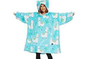 THREE POODLE Wearable Blanket Hoodie, Oversized Sherpa Sweatshirt Blanket for Adults Women Men, Warm Cozy Hooded Blankets, Gi