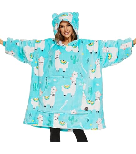 Coperta Con Maniche Gugxiom Fuzzy - Cappuccio Alpaca, 152x132 Cm, Per Donne, Regalo Inverno - Foto 4