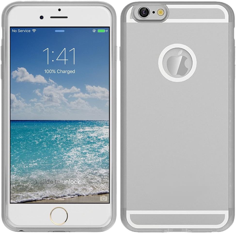 [1A Upgrade] OSSU iPhone 6+ 6S+ Plus Qi Wireless Charging Receiver Phone Case Charger Back Cover with Flexible Lightning Connector (Silver)