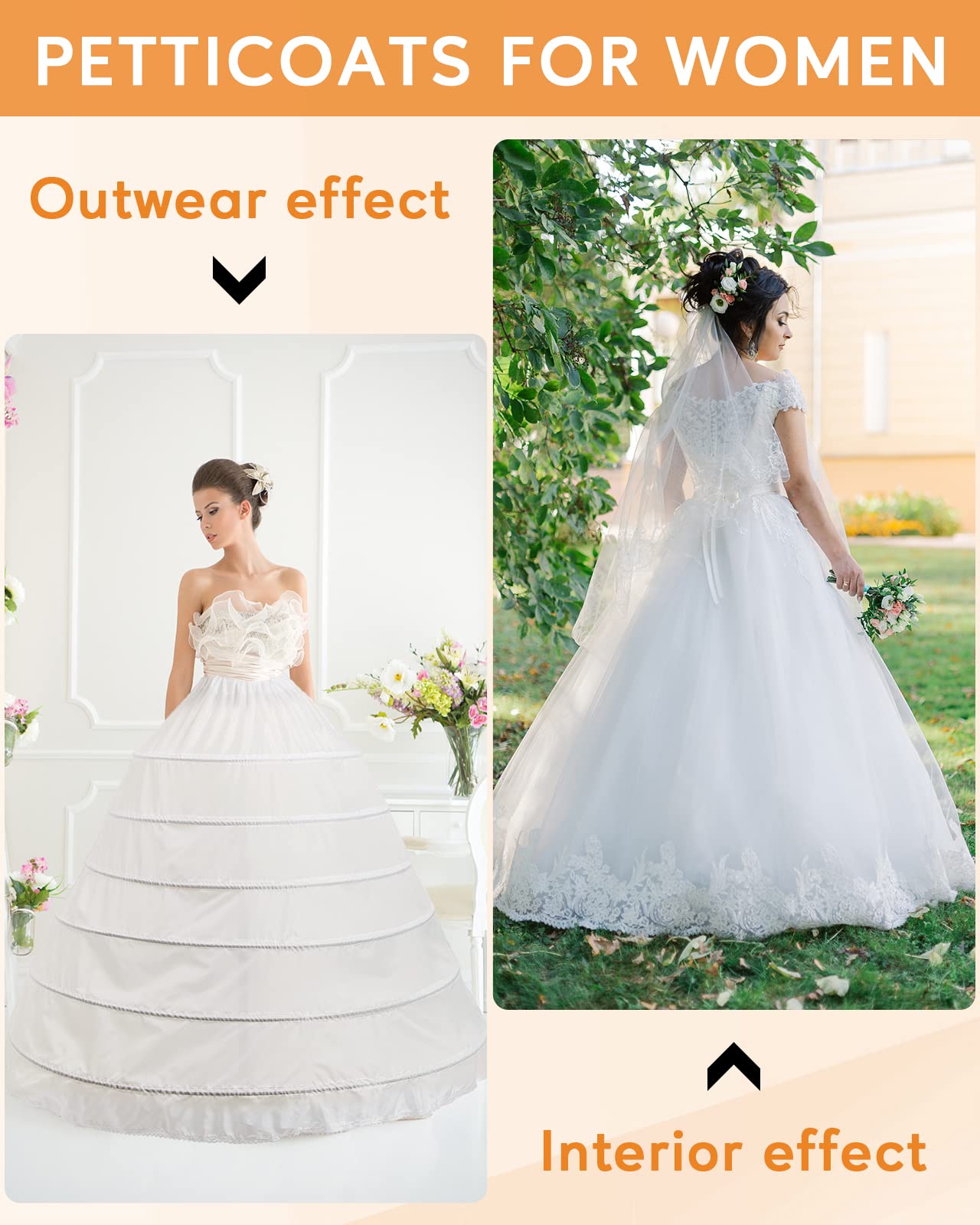 Women’s Petticoat Skirt Crinoline for Girls Hoop Skirt Petticoat Underskirt Half Slips