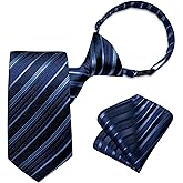DiBanGu Boys Pre-tied Neckties and Pocket Square Set Adjustable Strap Tie for Kids Wedding Party Graduation School Uniforms