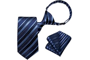 DiBanGu Boys Pre-tied Neckties and Pocket Square Set Adjustable Strap Tie for Kids Wedding Party Graduation School Uniforms