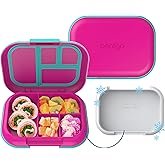 Bentgo Chill Kids Leak-Proof Lunch Box - 4-Compartment Bento Box with Built-In Ice Pack, 3.3 Cup Capacity, PFAS & BPA-Free, Microwave & Dishwasher Safe, Ideal Size for Ages 3 to 7 (Fuchsia/Teal)
