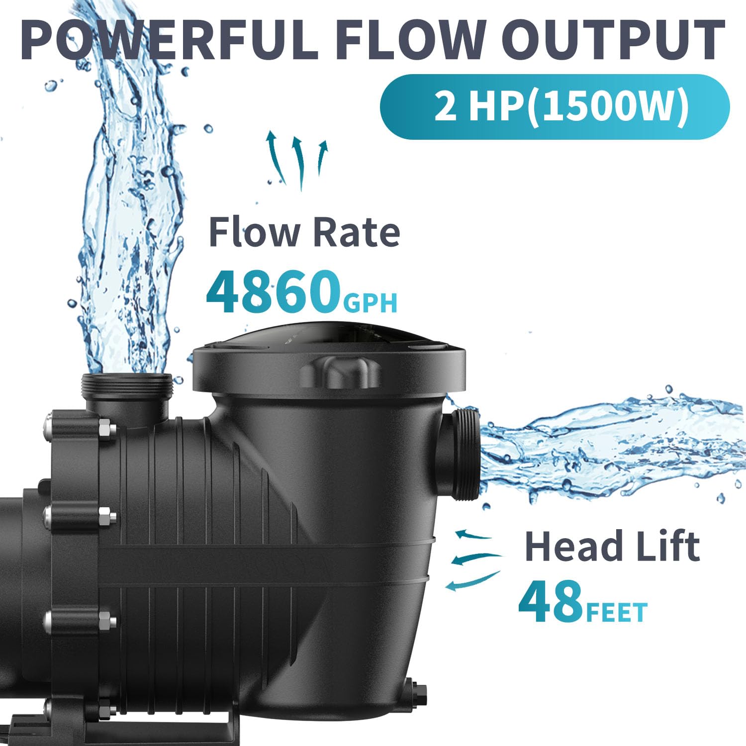 Mua Pipopa 2hp Pool Pump Above Ground & Inground | Dual Voltage ...