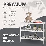 Vencier Bamboo Shoe Rack Natural 3 Tier Easy Assembly Strong Design view 5