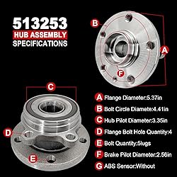 Pair 513253 FWD/AWD Front Wheel Bearing Hub