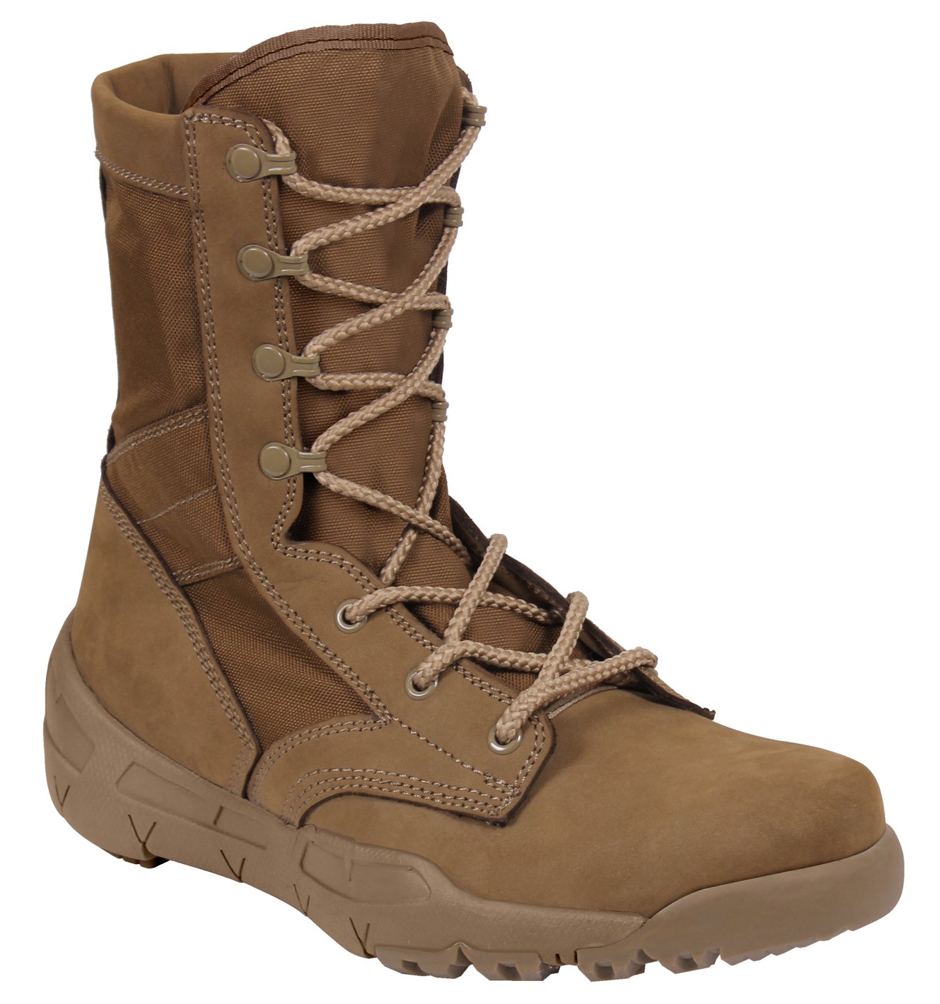 Rothco Forced Entry Composite Toe AR 670-1 Bota táctica con cremallera lateral marrón coyote - 8 pulgadas (marrón coyote, sistema de tallas de calzado de EE. UU., adulto, hombres, numérico, mediano, 10)