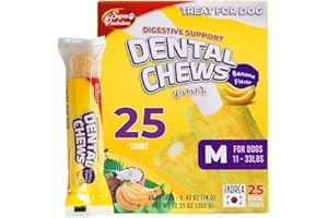 SUPER PAWBULOUS SuperPaw Dental Chews for Dogs - Healthy Dog Dental Treats for Teeth and Gums, Natural Chew Toy Alternative, Teeth & Gum Cleaning - Medium, Banana, Pack of 1