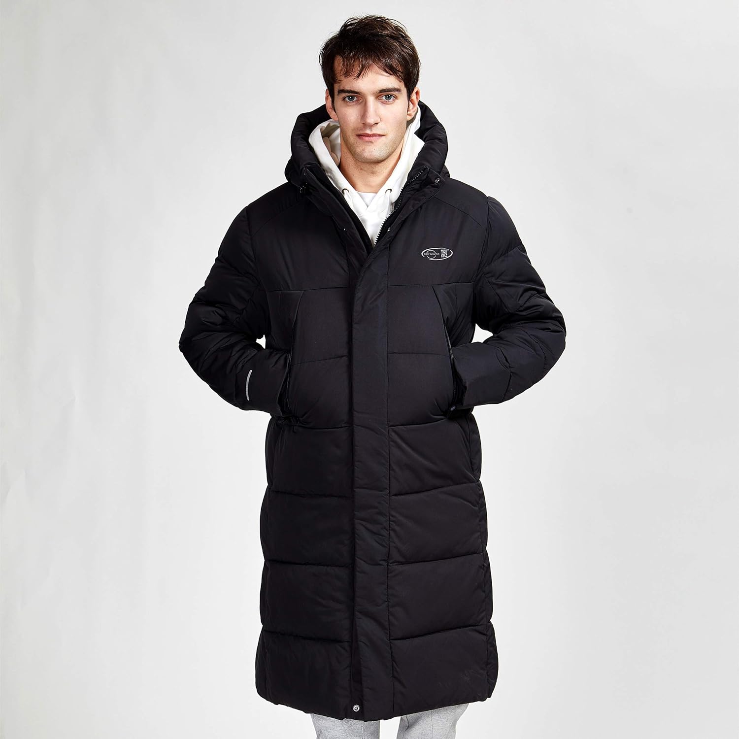 TIGER FORCE Winter Active Coat Long Puffy Jacket for Men Hoodie Thickened Padded Outerwear Snowjacket Extremely Cold at  Men’s Clothing store