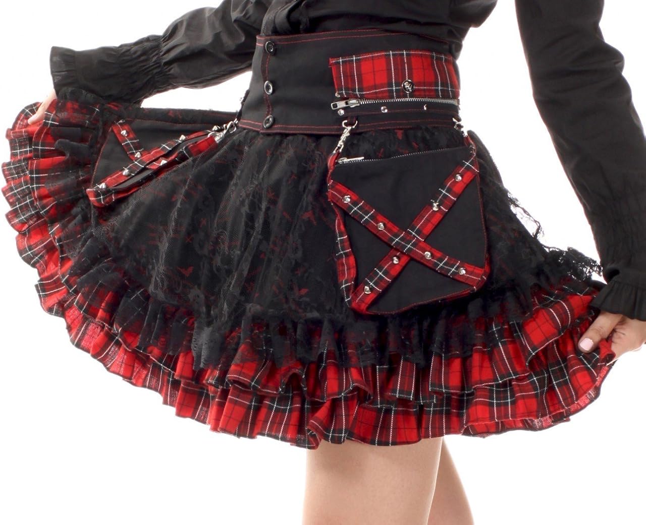 Lolita Charm Women's Punk Lolita Nana Skirt-One Size-Black and Purple at  Women’s Clothing store
