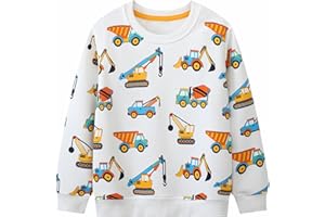 Fhowoh Toddler Boys Cotton Sweatshirt Dinosaur Pullover Sweater Long Sleeve Crewneck Tops Tee 2-7T