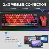 Snpurdiri 2.4G Wireless Gaming Keyboard and Mouse Combo 60 Percent Black Red view 2