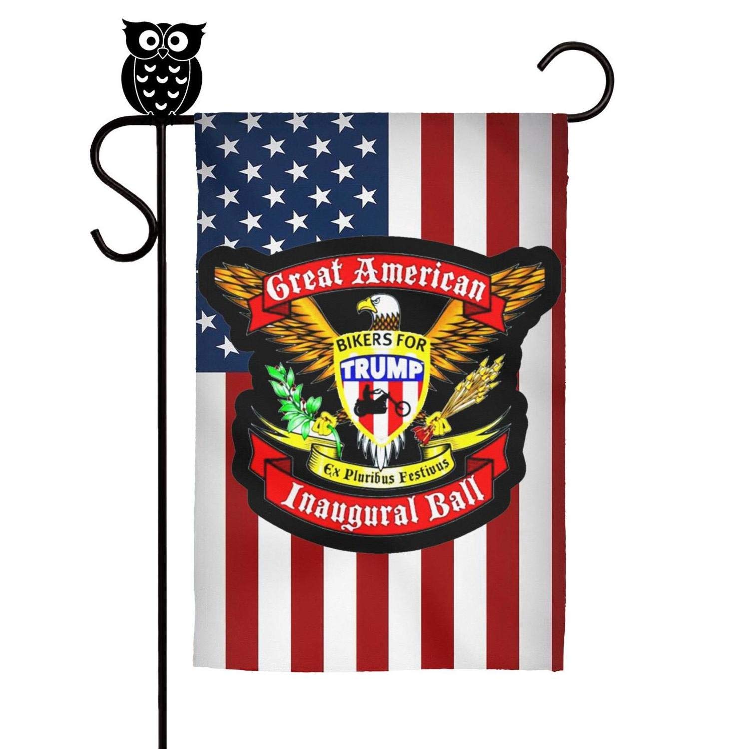 LONGSPQGHP American Trump 2020 Garden Flag Festive American Welcome Decorative Flags 12 X 18 Inch