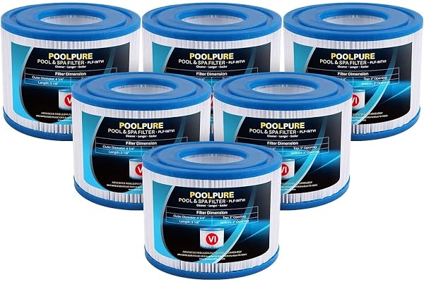 POOLPURE Type VI SPA and Hot Tub Filter Replaces Coleman SaluSpa 90352E 58323 90427E, Lay-Z-Spa Hot Tub Filter Cartridge, Inf