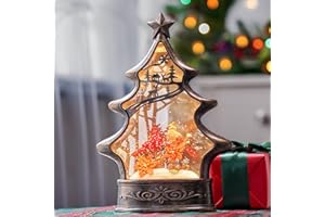 KIRSCHBLÜTE 11.2-inch Snow Globe Light & Cardinal Birds,USB/Battery Powered Timed Music Box, Christmas Home Decor Gift