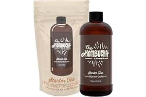 Kombucha Starter Tea | Grow SCOBY From Scratch | 16 oz Bottle | Live Cultures for Brewing 1 Gallon of Homemade Kombucha Tea | By The Kombucha Company