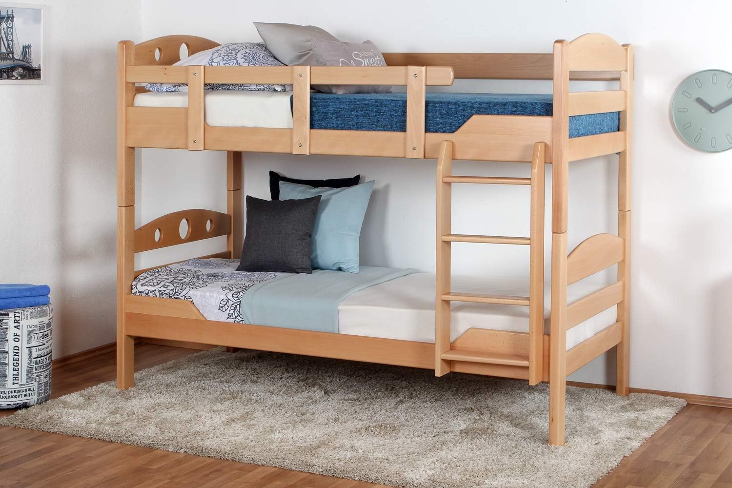 Letto A Castello Per Adulti Easy Sleep K10 N Testata Con Fori In Legno Di Faggio Massiccio Naturale Dimensioni 90 X 190 Cm Divisibile Amazon It Fai Da Te