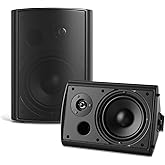 STUDIOFINIX 6.5 Inch Outdoor Speakers Waterproof Wired 400W Wall Mount Speakers Passive, Suitable use for Indoor, Patio,Covered Deck,Porch,Pool Side (Black)