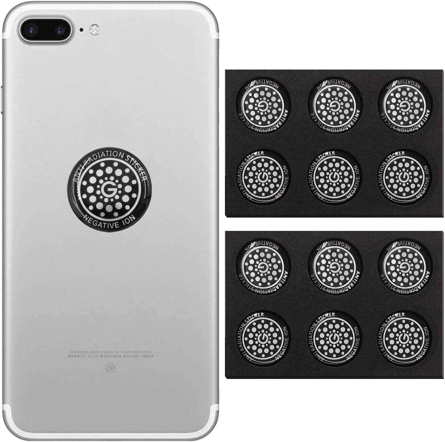 EMF Protection Sticker Cell Phone Anti Radiation Protector Shield EMR Neutralizer for All Mobile Phones iPad iPod MacBook(Silver 12 pcs)