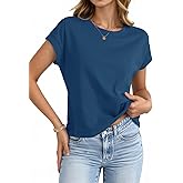 UNCLECAT Womens Crop Tops Cap Sleeve Cropped T Shirts Crewneck Loose Fit Short Sleeves Tees Summer Fashion Clothes