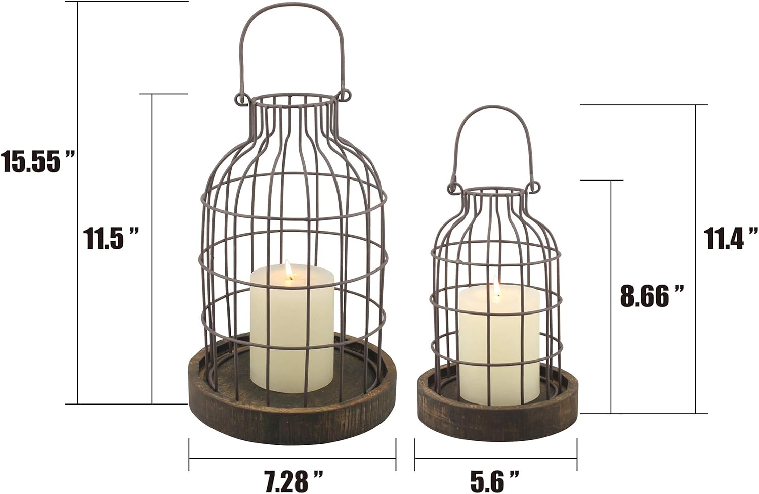 Stonebriar 2PC Wire METAL CLOCHE SET, Set of 2, Brown: Home & Kitchen
