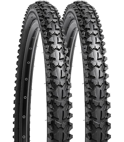 YUNSCM 26x2.25 Bike Tires & Tubes Set - 120TPI Puncture Resistant Gravel Mountain Bike Tires (2 Tires + 2 Tubes)