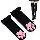 Cat Paw Thigh High Socks Golves, Cute Soft 3D Toe Beans Socks Mittens Kitten Claw Pad Socks for Girl Women Cosplay Set…