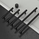 Amerdeco 10 Pack Matte Black Knurled Cabinet Pulls 192mm Hole Center AM003 view 3