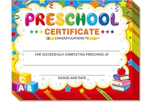 ADDUSTER 30 Pieces Preschool Graduate Certificates Kindergarten Graduation Diploma PreK Graduation Supplies for Kids Students Achievement Award 8.5 x 11 Inch