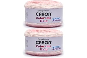Caron Colorama Halo Cake Caron Rose Frost Yarn - 2 Pack of 8oz/226.79g - 71% Acrylic,18% Nylon,11% Polyester - #5 Bulky - 60 Yards for Knitting, Crocheting & Crafts