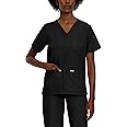 Landau Essentials Relaxed Fit 4-Pocket V-Neck Scrub Top for Women 8219