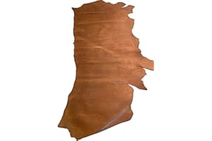 JZBVAN Crazy Horse Leather, Full Grain Leather, Full Side Large Size Grade A Quality Tooling Leather for Crafts, Yellow Brown 4-5OZ Cowhide Leather Squares Scraps Hides for Leatherworking 70 * 38Inch NO.132