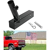 ESEWALAS Hitch Flag Pole Holder,Universal Flagpole Truck Flag Pole Mount with Anti-Wobble Screw & Hitch Pin,Angled Flag Pole Holder for 2 inch Hitch Receivers,Flagpole Hitch Mount