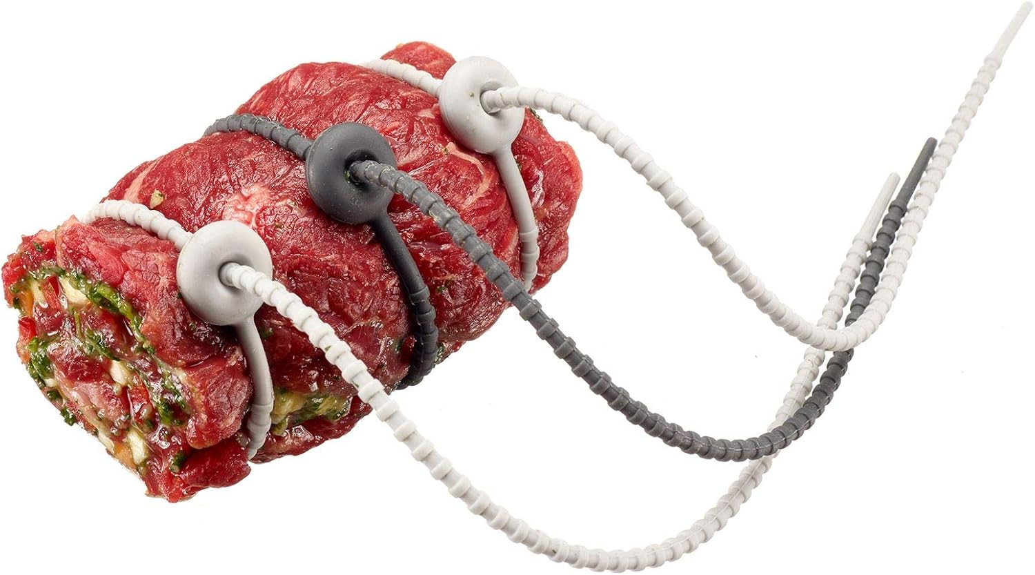 Westmark 6 wiederverwendbare Koch- und Bratschnüre, Silikon, Länge: 40,5 cm, Rot/Weiß, 15242280