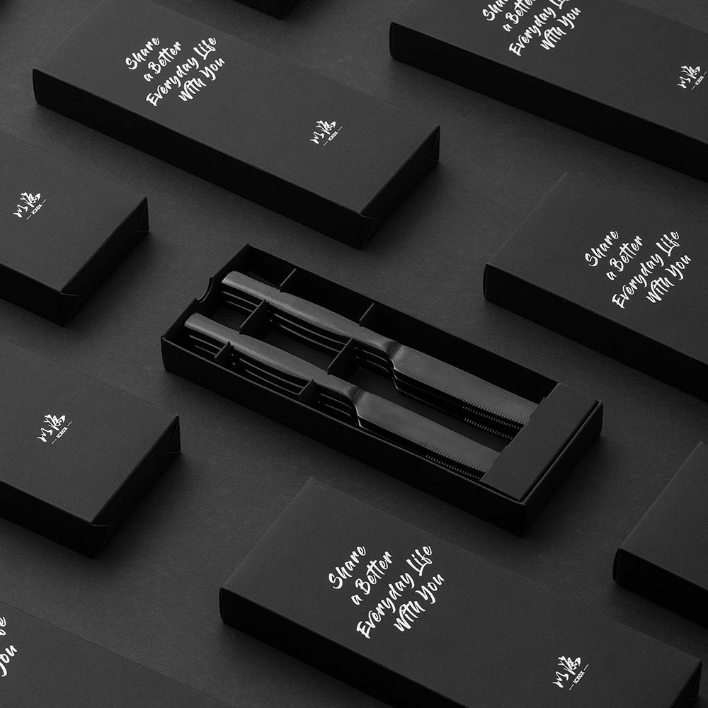 icxox Dinner Knives Set of 6, Martensitic Stainless Steel, 9.25 Inches (Titanium Black)