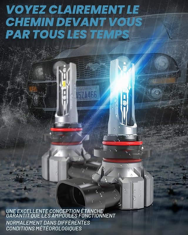 Ampoule H10 LED 55W, Canbus 9005 9006 9145 9140 LED Kit De Conversion D'Antibrouillard De Voiture, IP65 Étanche 12000 LM Antibrouillard Ampoules, 6000K Xenon Blanc (2Pcs)