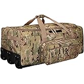 120L 3-Wheel Rolling Duffle Bag - Heavy Duty Military Deployment Bag, Durable Wheeled Duffle Luggage for Travel, Camping & Outdoor Adventures